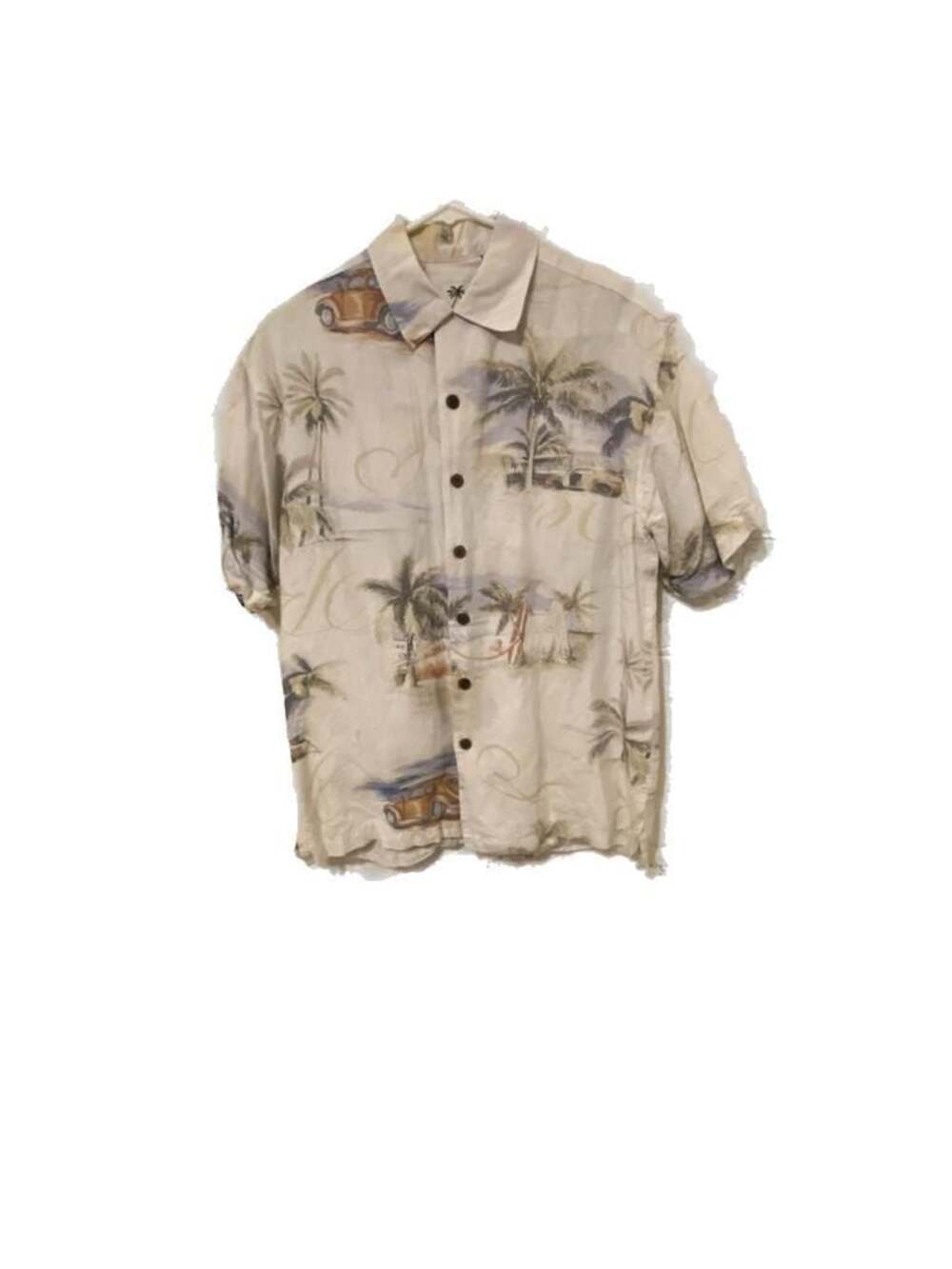 Vintage Brigata Linen Blend Tropical Hawaiian Button Down Camp Shirt S